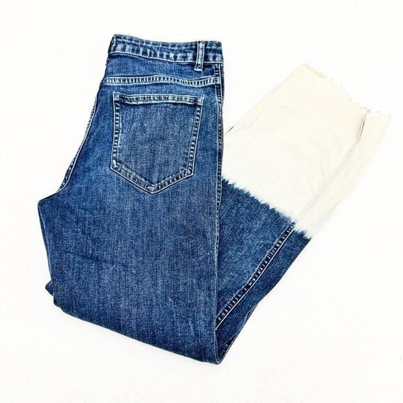 Miaou Button Fly Dipped Die Bleached Ankle Denim Jeans Size 28 - Picture 10 of 10